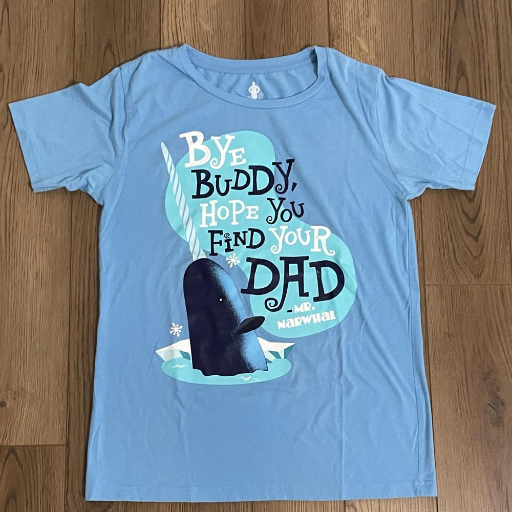The Elf “Bye Buddy Hope You Find Your‎ Dad” Blue Christmas Tee Shirt
